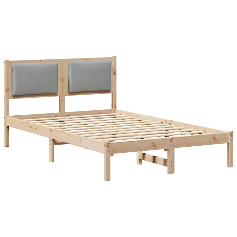 Cadre de lit Gris clair 120 x 190 cm Pin massif - 2