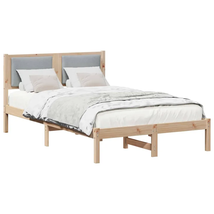 Cadre de lit Gris clair 120 x 190 cm Pin massif - 3