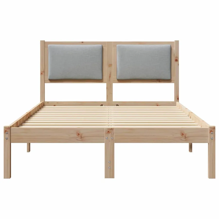 Cadre de lit Gris clair 120 x 190 cm Pin massif - 5