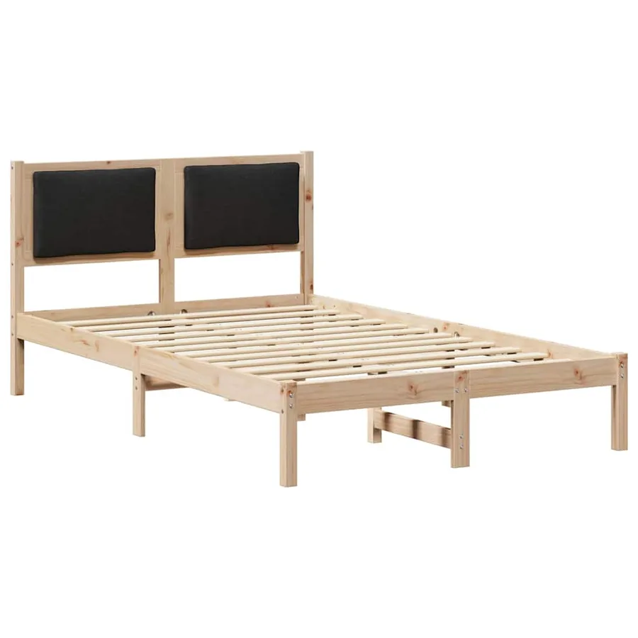 Cadre de lit avec tête de lit Noir 120 x 190 cm Pin massif - 2