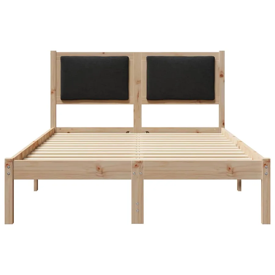 Cadre de lit avec tête de lit Noir 120 x 190 cm Pin massif - 5