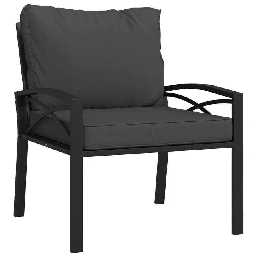 Salon de jardin 7 pcs avec coussins gris bambou acier - 8