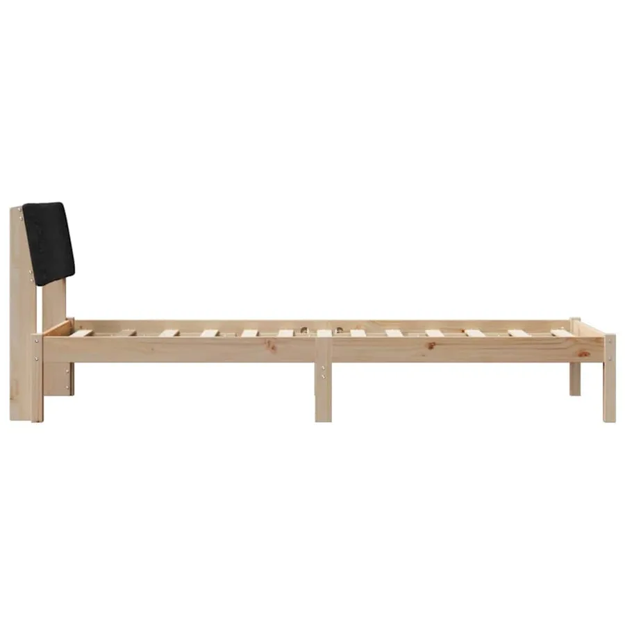 Cadre de lit Marron et noir 75 x 190 cm Bois massif en pin - 6