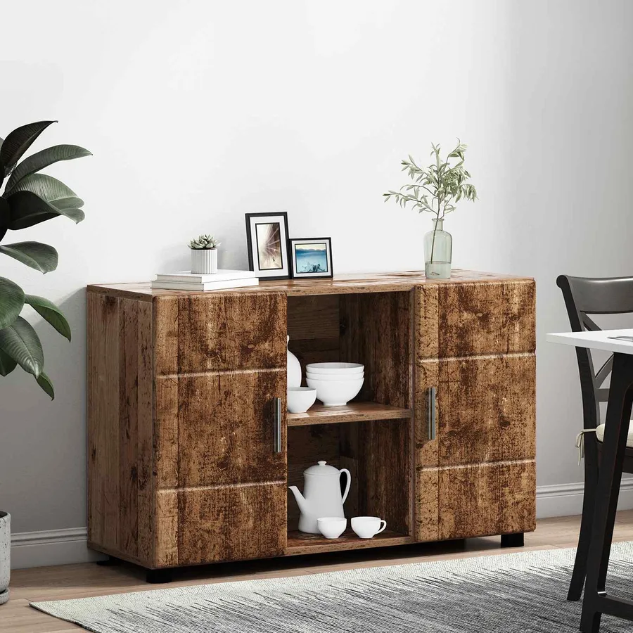 Buffet avec étagère FLORIN Bois ancien 88,5 x 30,5 x 55,5 cm - 4