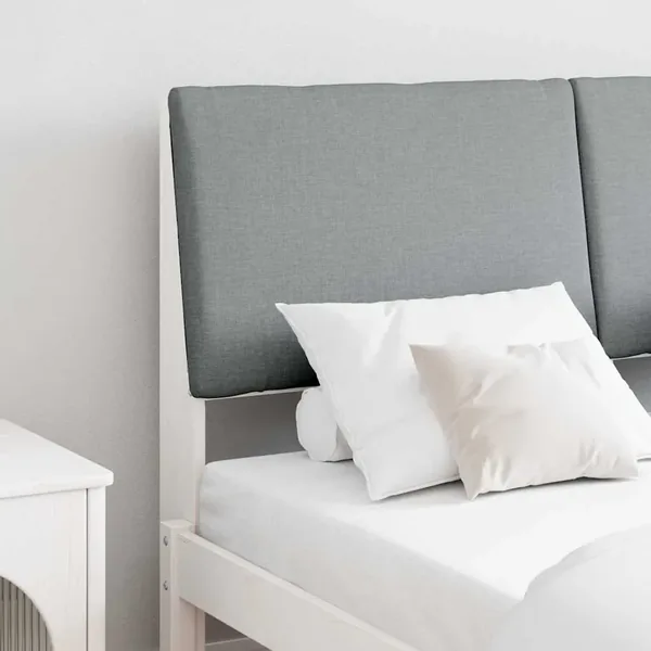 Tête de lit capitonnée Gris clair 140 cm Pin massif