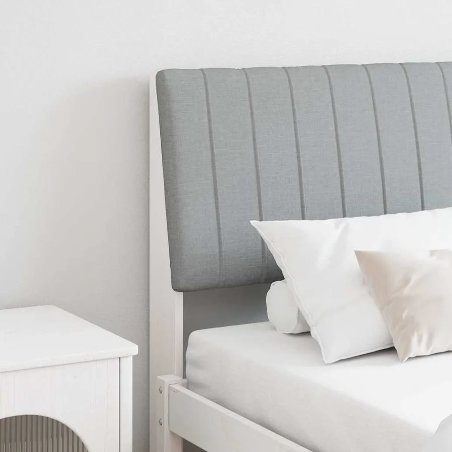 Tête de lit capitonnée Gris clair 200 cm Pin massif