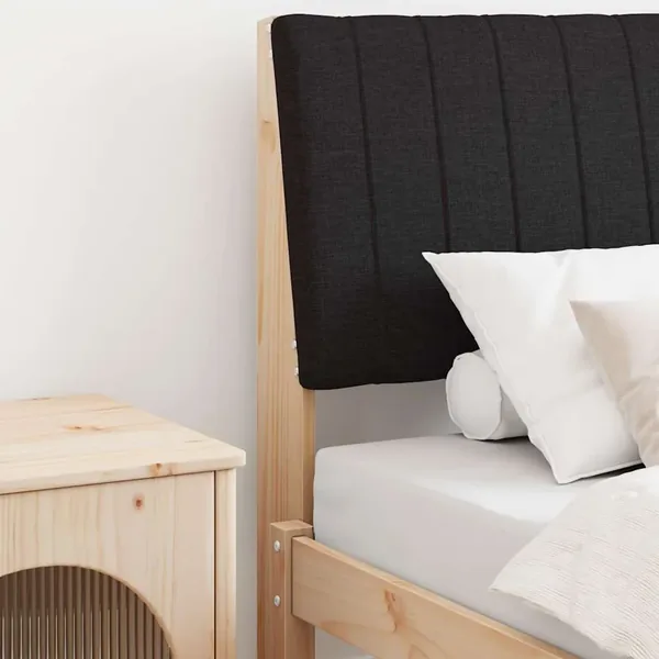 Tête de lit capitonnée Noir 80 cm Pin massif