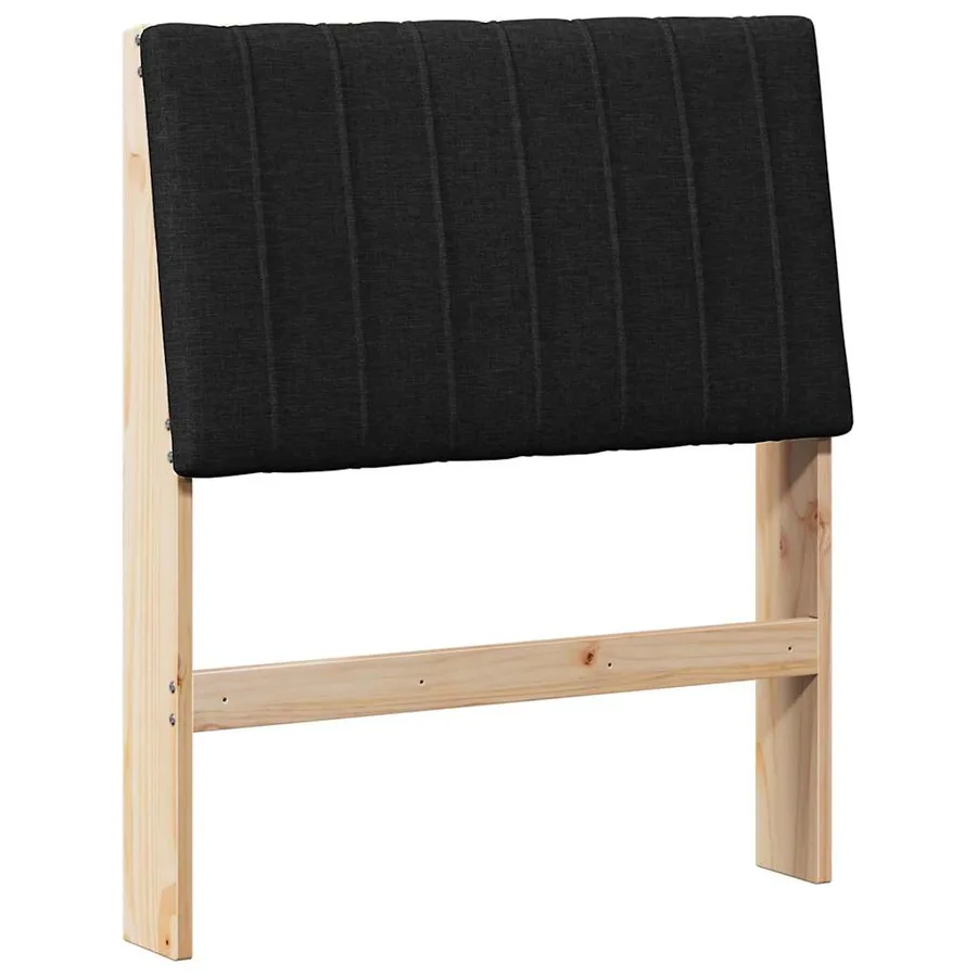 Tête de lit capitonnée Noir 80 cm Pin massif - 2