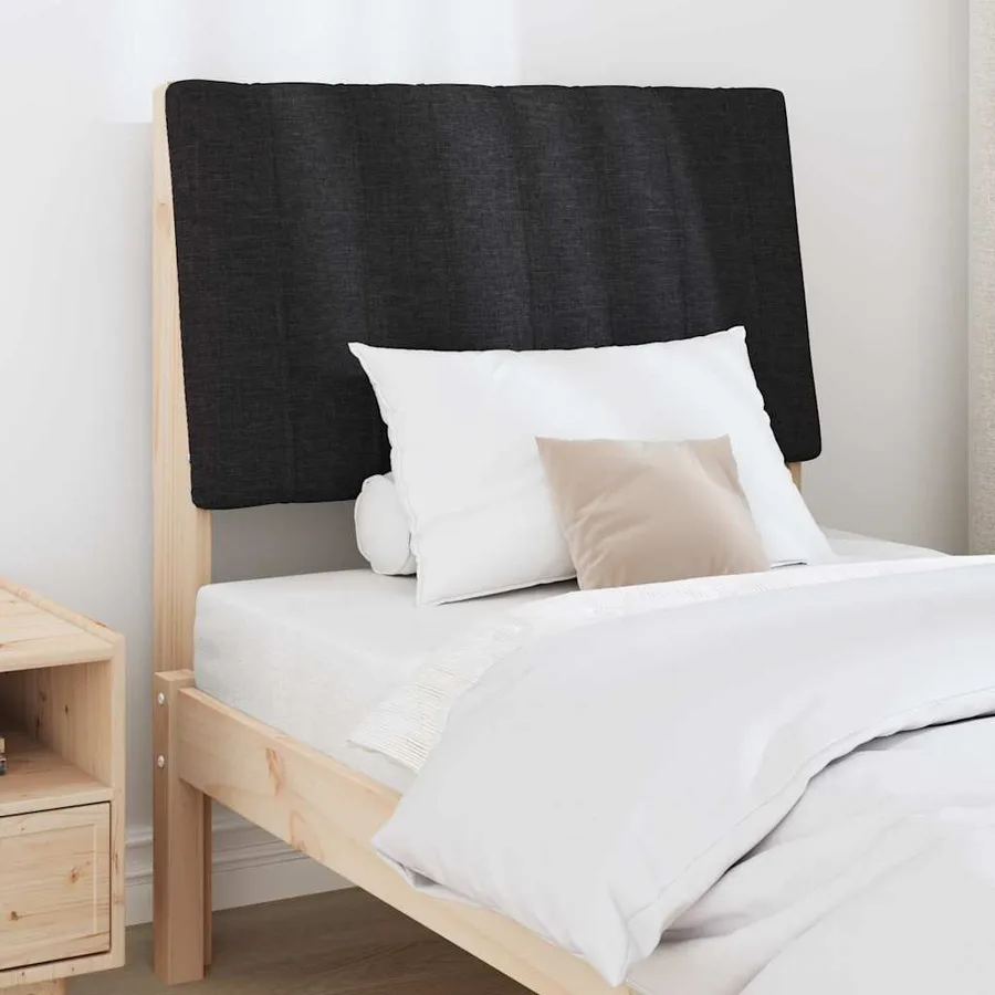 Tête de lit capitonnée Noir 80 cm Pin massif - 3