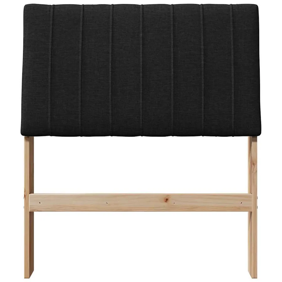 Tête de lit capitonnée Noir 80 cm Pin massif - 4