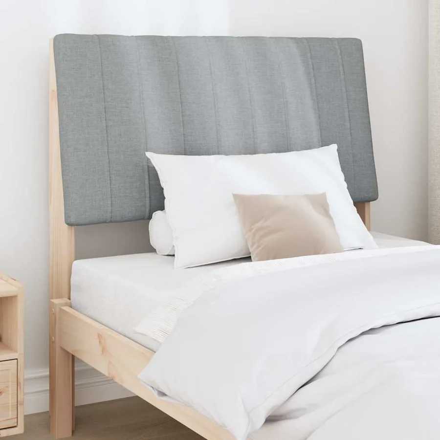Tête de lit capitonnée Gris clair 90 cm Pin massif - 3