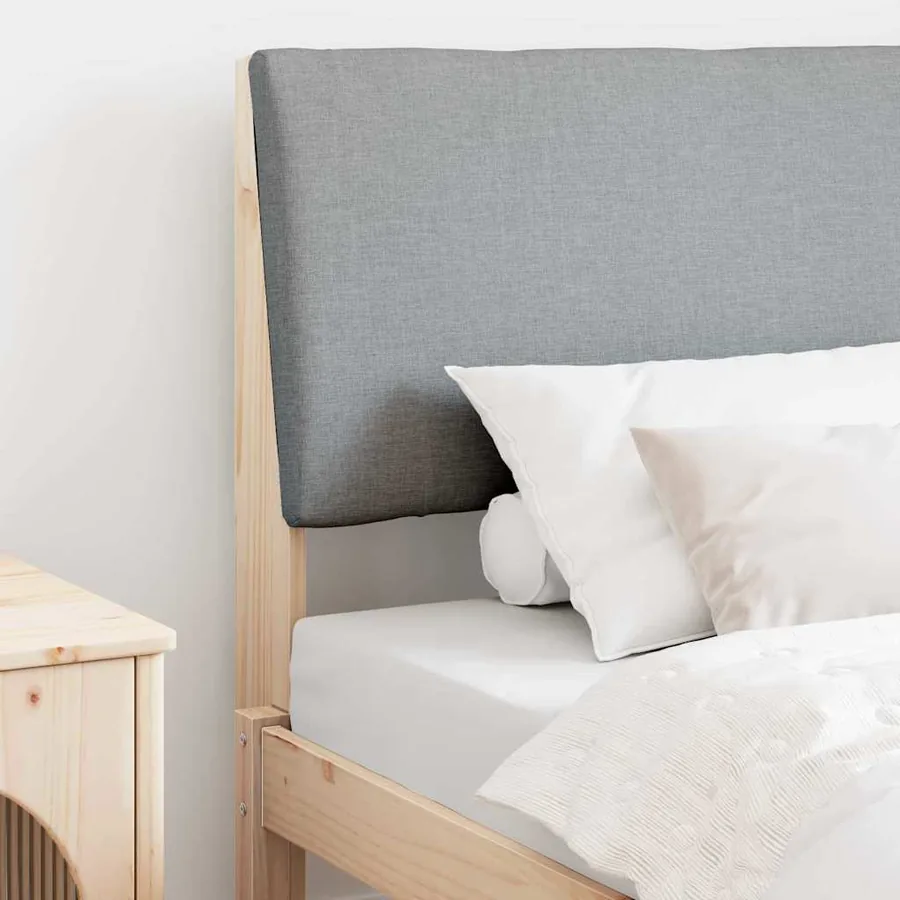 Tête de lit capitonnée Gris clair 90 cm Pin massif