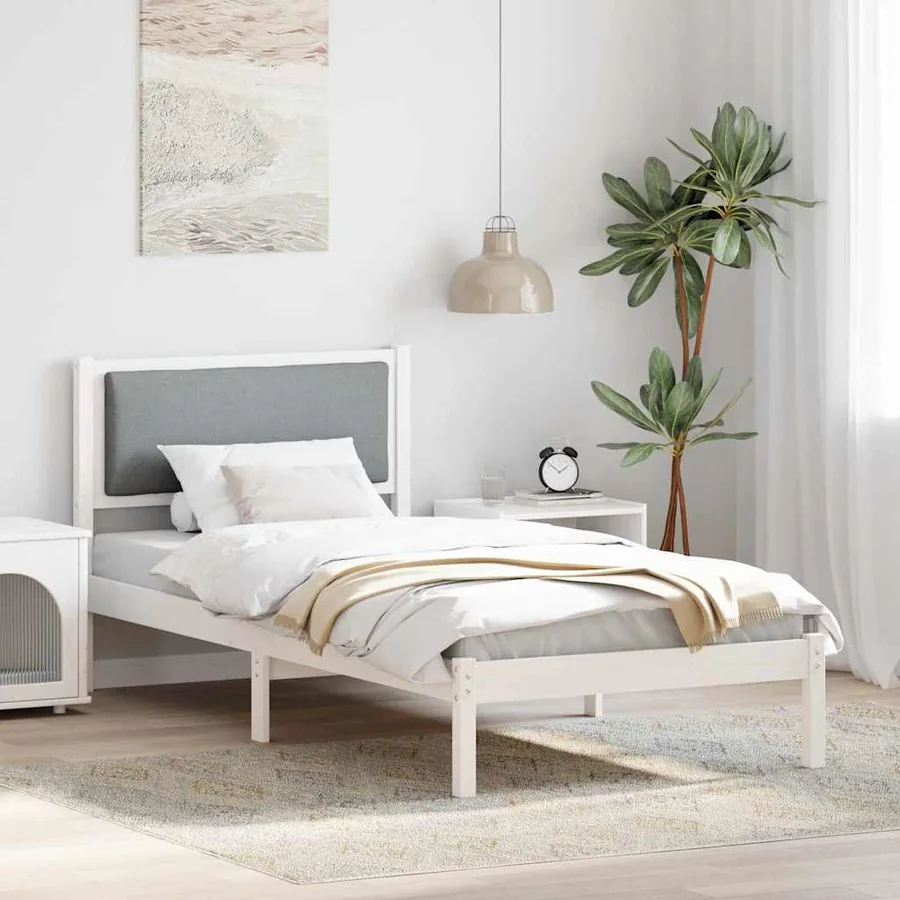 Cadre de lit Gris clair 100 x 200 cm Pin massif