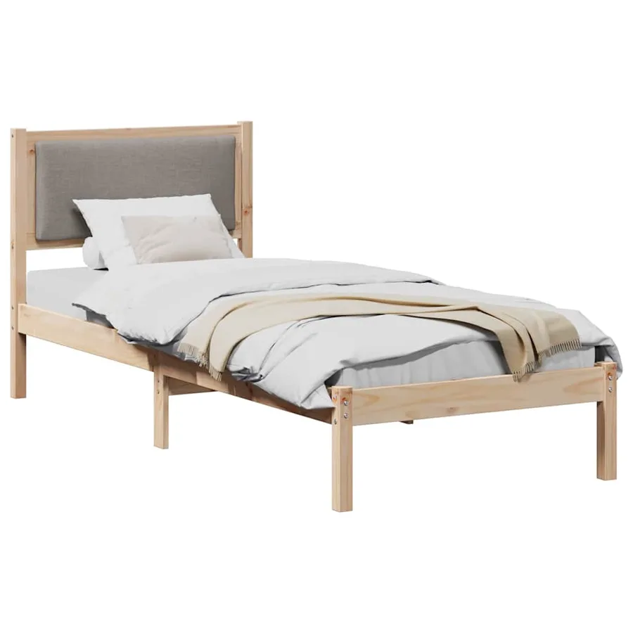Cadre de lit avec tête de lit Taupe 80 x 190 cm Pin massif - 3