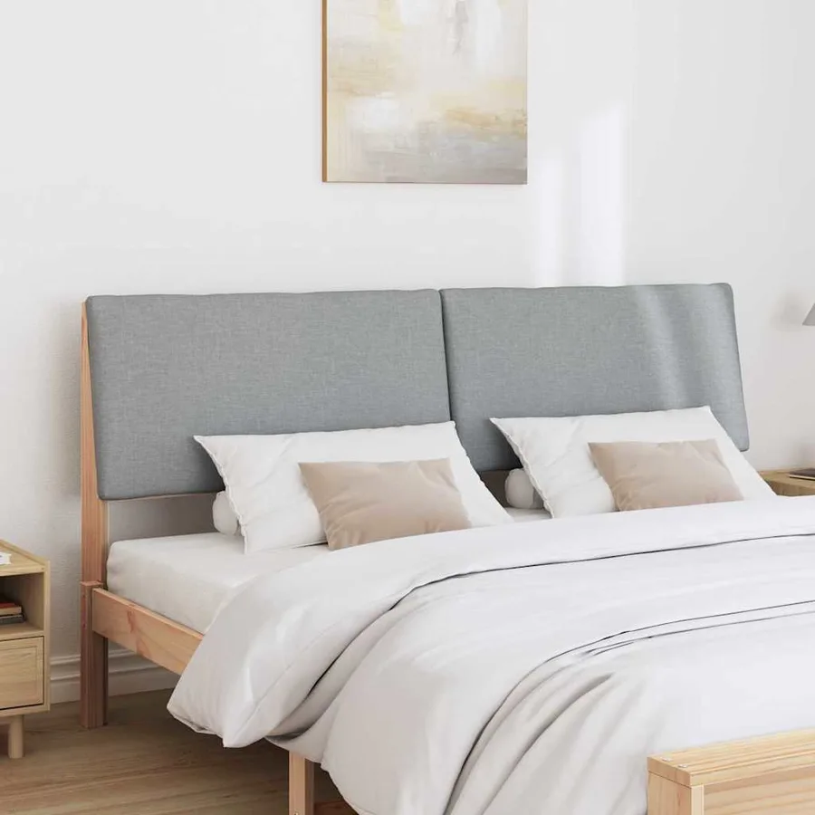 Tête de lit capitonnée Gris clair 180 cm Pin massif - 3