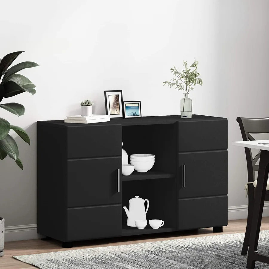 Buffet FLORIN Noir 88,5 x 30,5 x 55,5 cm Bois d'ingénierie - 4