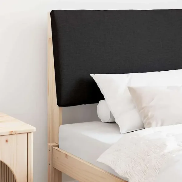 Tête de lit capitonnée Noir 90 cm Pin massif