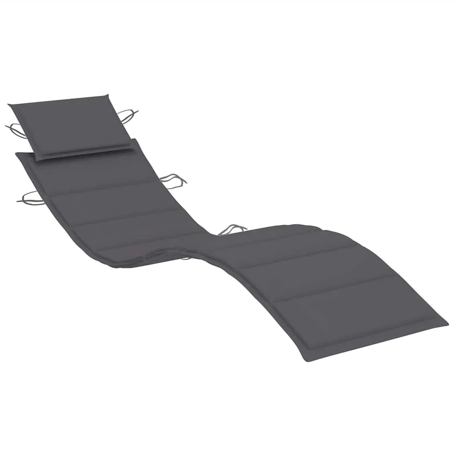 Chaise longue de jardin avec table et coussin Bois d'acacia - 6