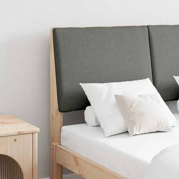 Tête de lit capitonnée Gris foncé 120 cm Pin massif