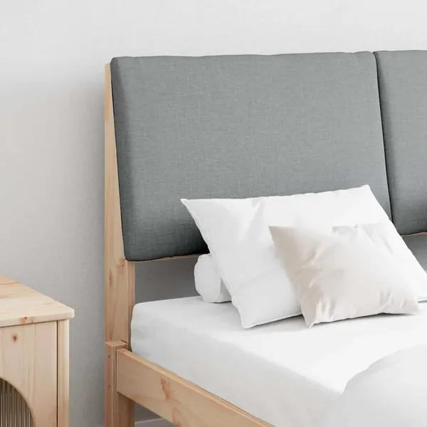 Tête de lit capitonnée Gris clair 160 cm Pin massif