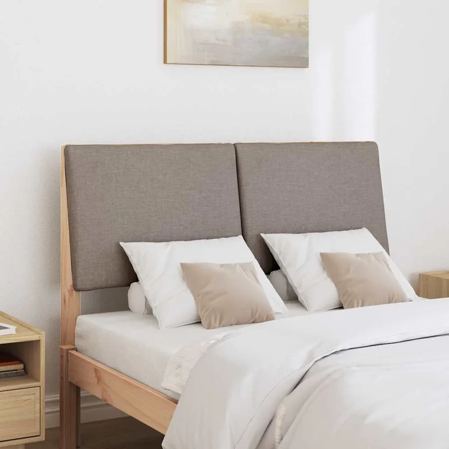 Tête de lit capitonnée Taupe 120 cm Pin massif - 3