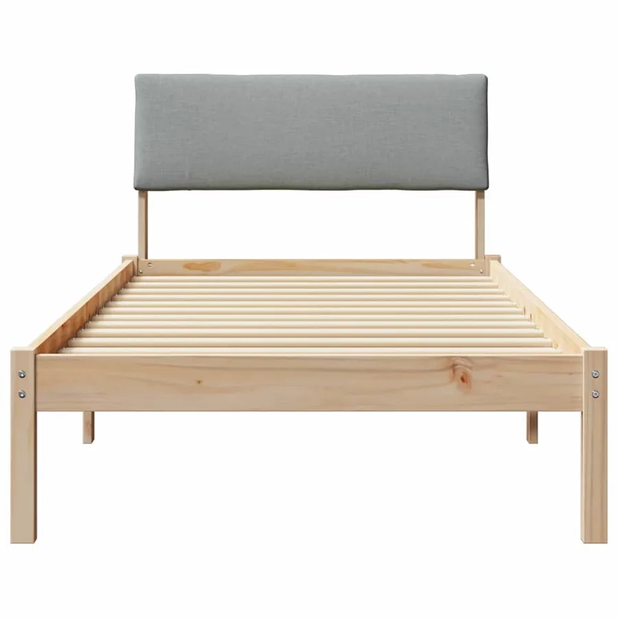 Cadre de lit avec tête de lit Marron et gris clair 90 x 190 cm - 5