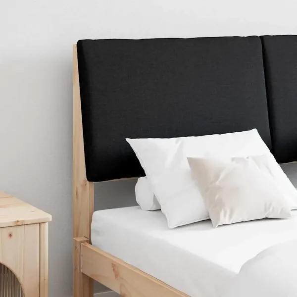 Tête de lit capitonnée Noir 160 cm Pin massif