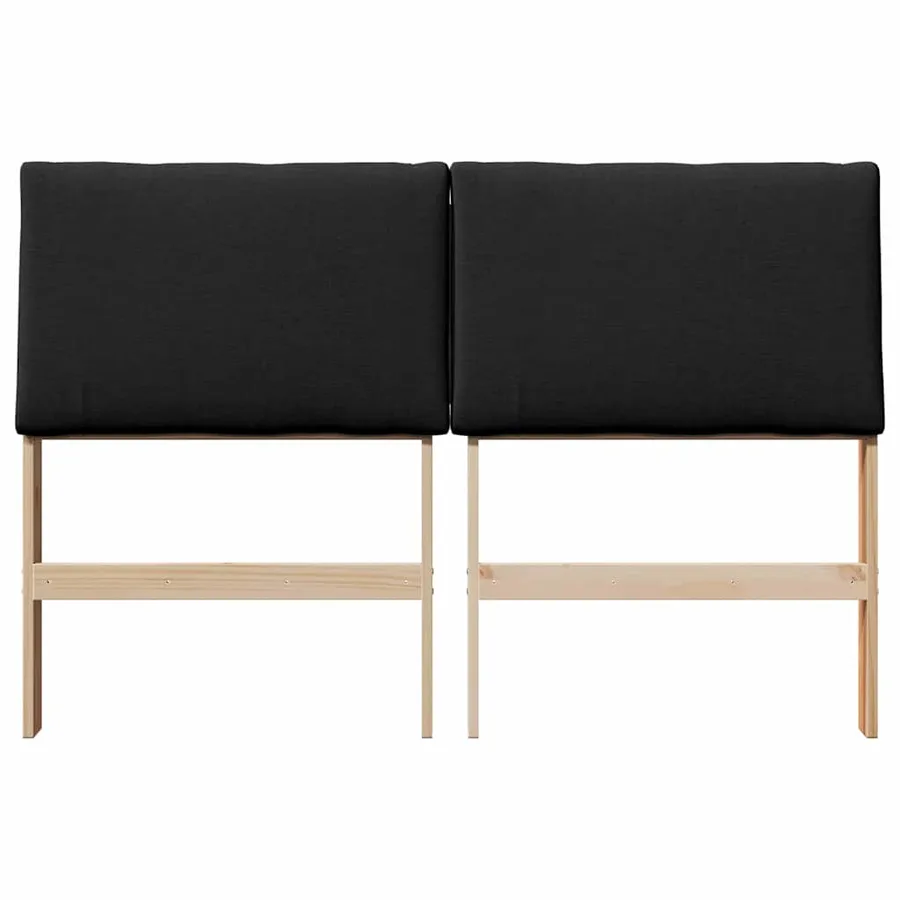 Tête de lit capitonnée Noir 150 cm Pin massif - 4