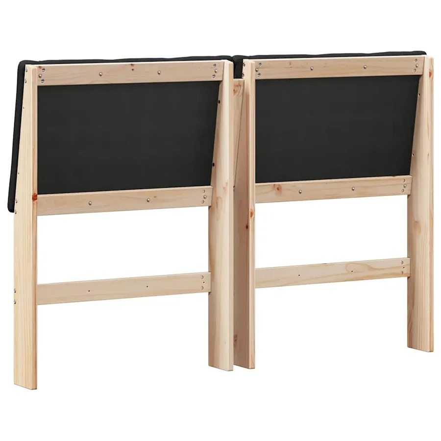 Tête de lit capitonnée Noir 150 cm Pin massif - 6