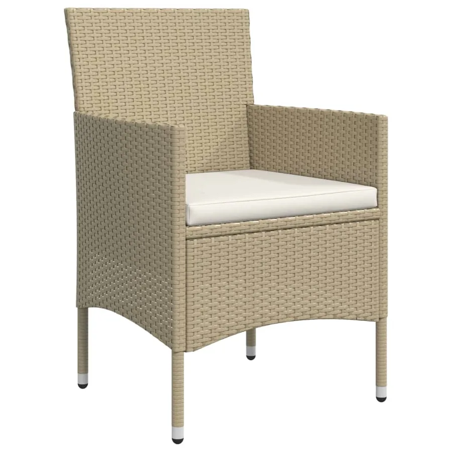 Ensemble à manger de jardin coussins 5 pcs Beige/noir - 5