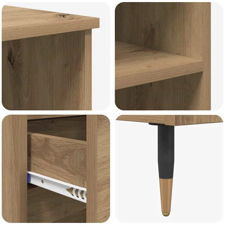 Haut Armoire Chêne artisanal 40 x 36 x 110 cm Bois d'ingénierie - 9
