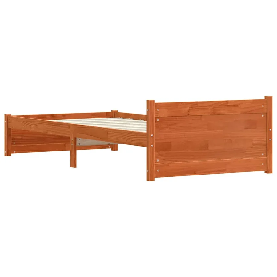 Cadre de lit Brun cire 195,5 x 95,5 x 51 cm Pin massif - 7