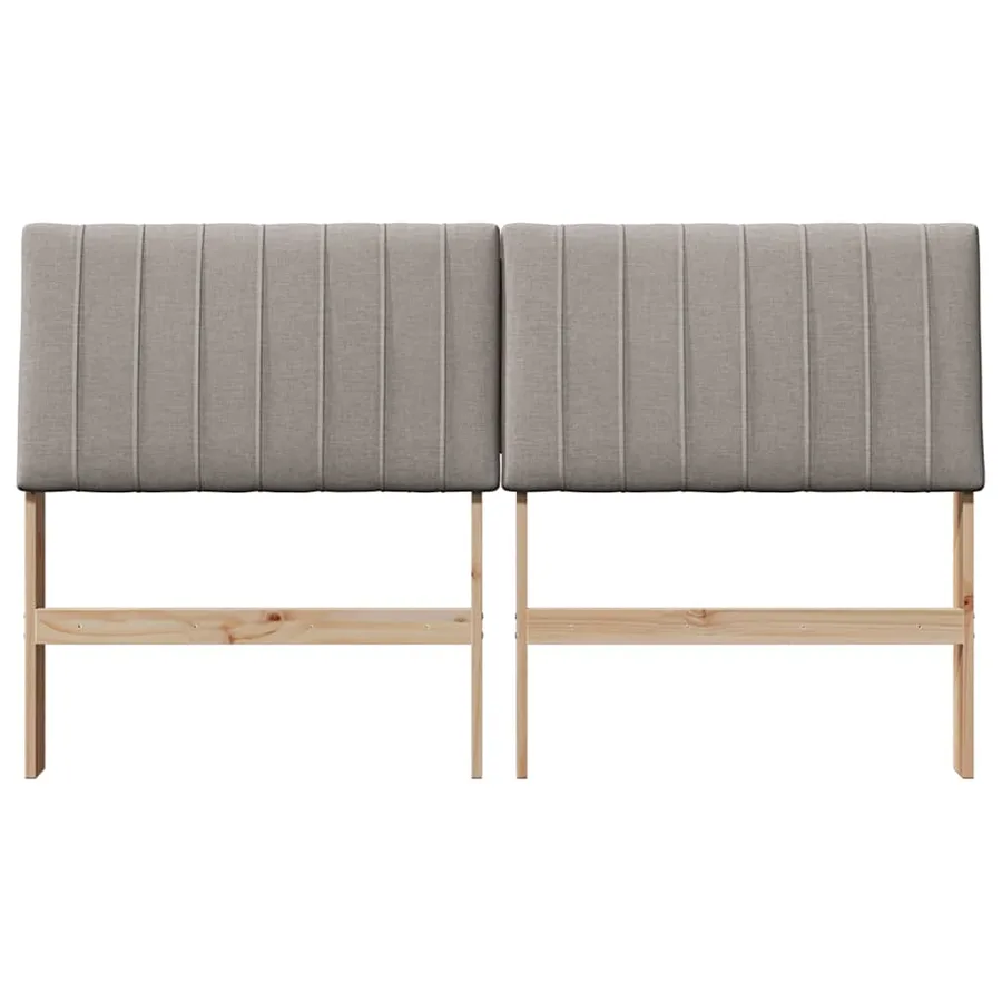 Tête de lit capitonnée Taupe 150 cm Pin massif - 4