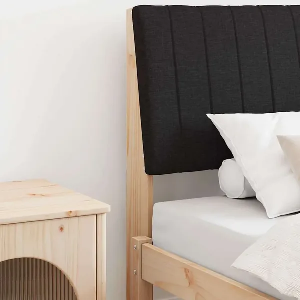 Tête de lit capitonnée Noir 90 cm Pin massif