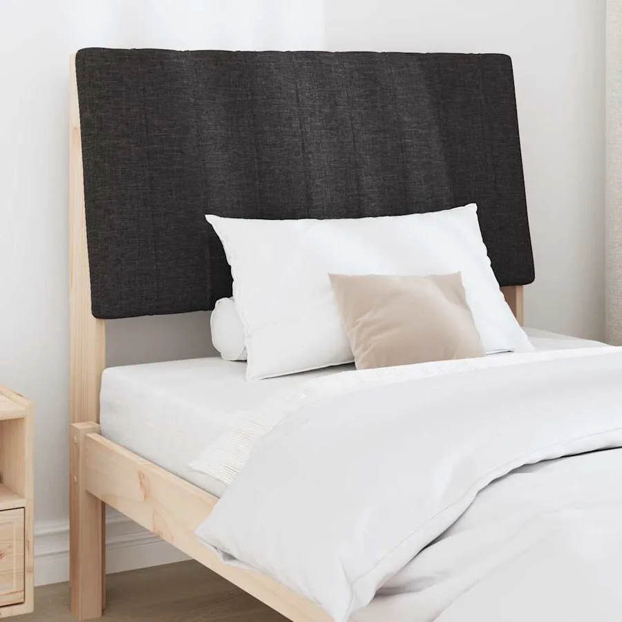 Tête de lit capitonnée Noir 90 cm Pin massif - 3