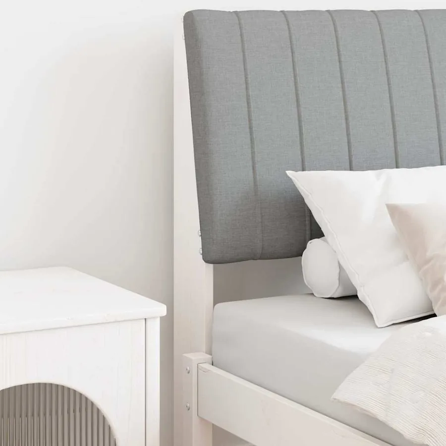 Tête de lit capitonnée Gris clair 80 cm Pin massif