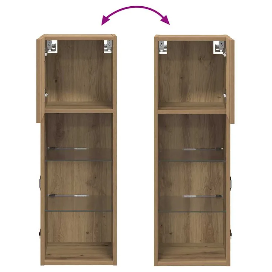 Meubles TV muraux 2 pcs Chêne artisanal Bois d'ingénierie - 14