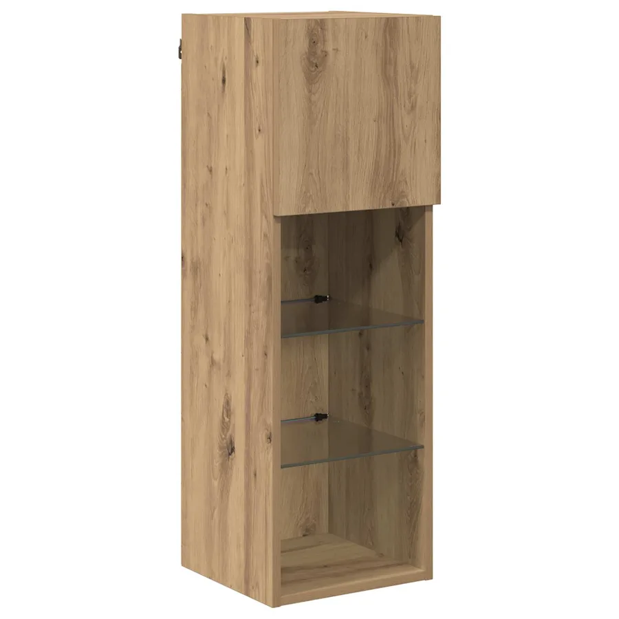 Meubles TV muraux 4 pcs Chêne noir Bois d'ingénierie - 6