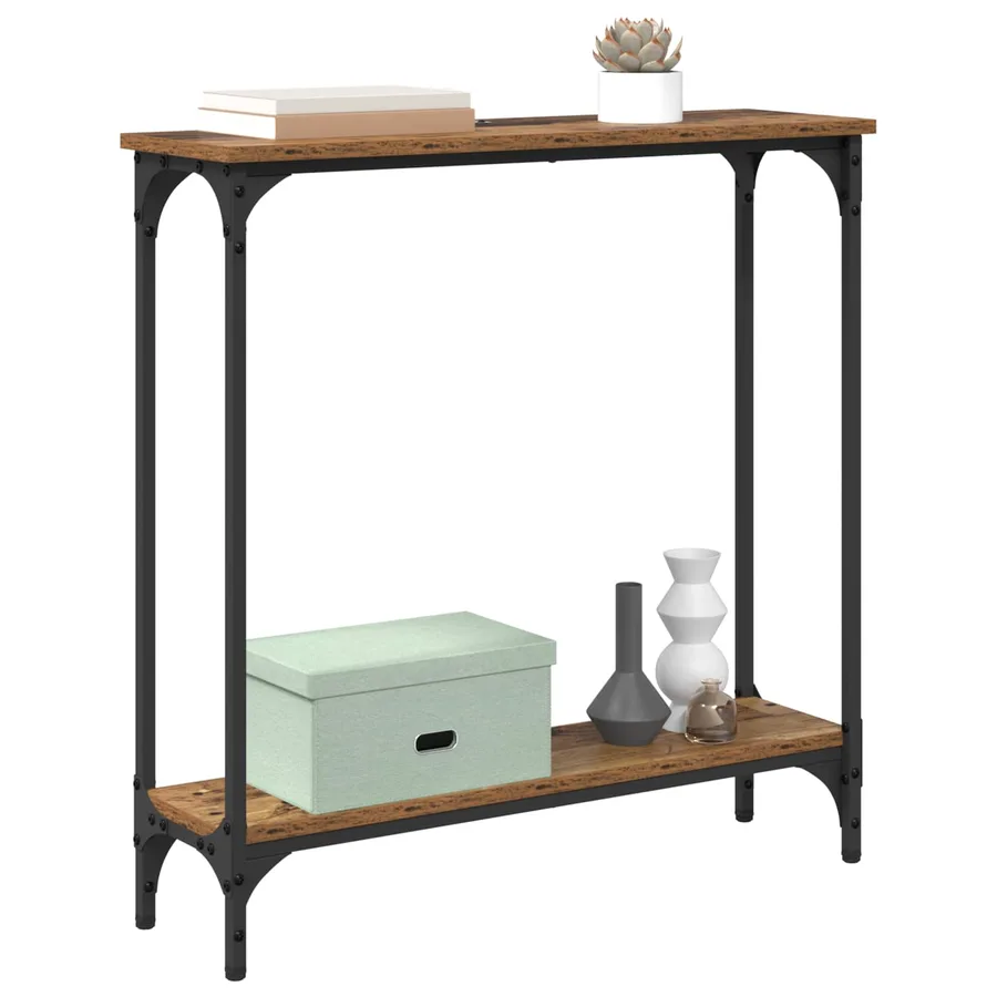 Table console Bois Ancien 75 x 22,5 x 75 cm Bois d'ingénierie - 3