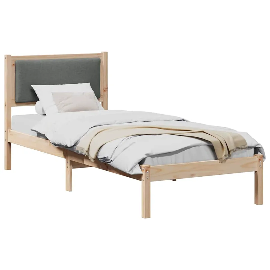 Cadre de lit avec tête de lit Gris foncé 80 x 190 cm Pin massif - 3