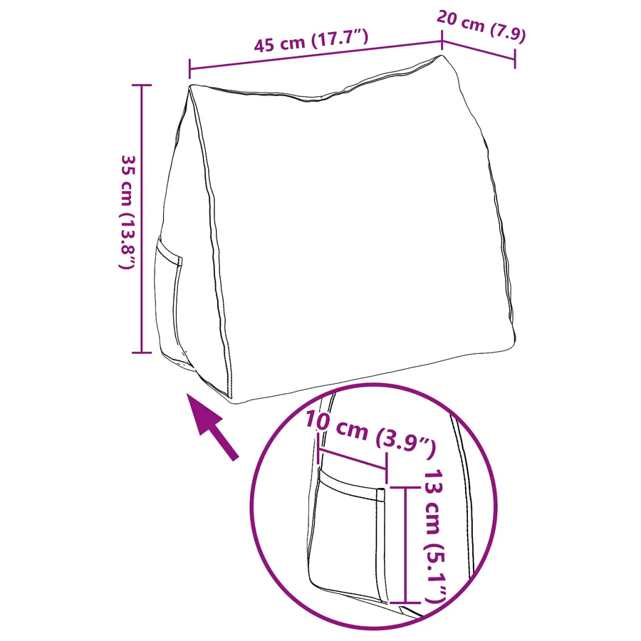 Coussin de Dos Blanc 45 x 20 x 35 cm tissu - 11
