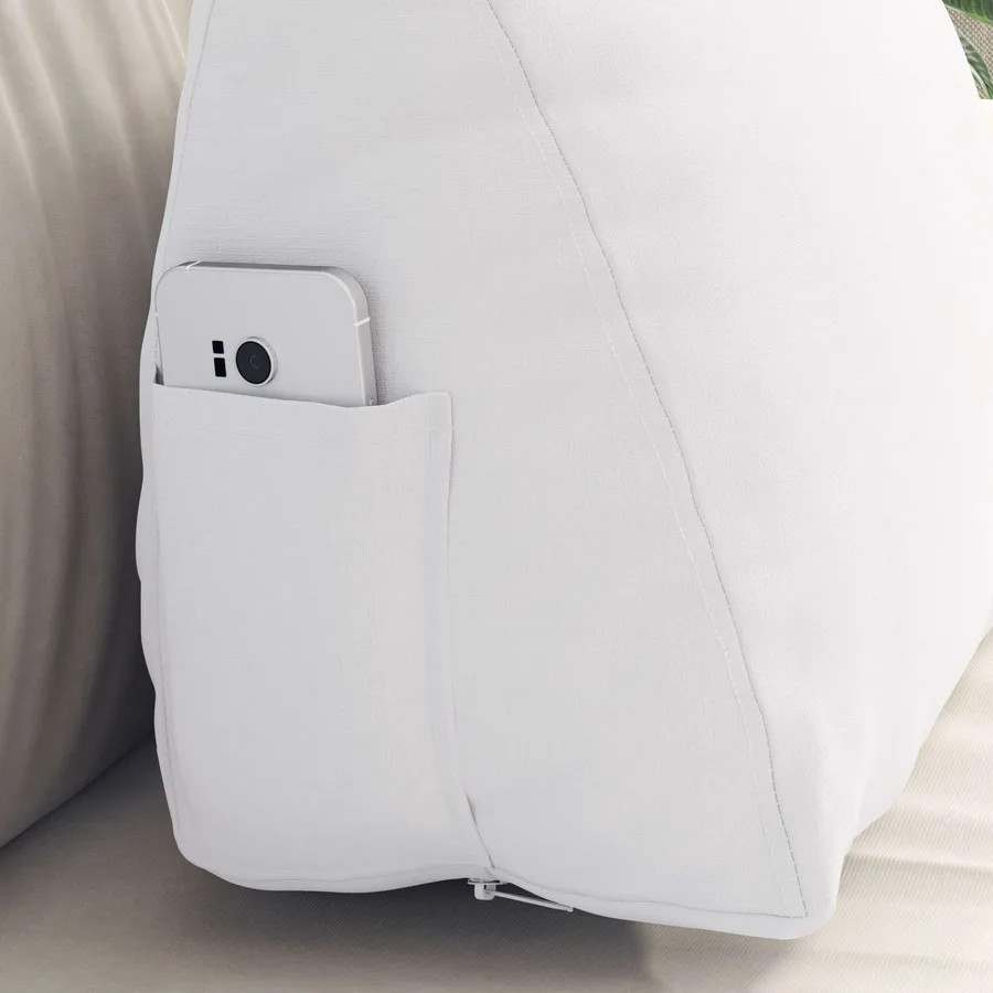 Coussin de Dos Blanc 45 x 20 x 35 cm tissu - 5