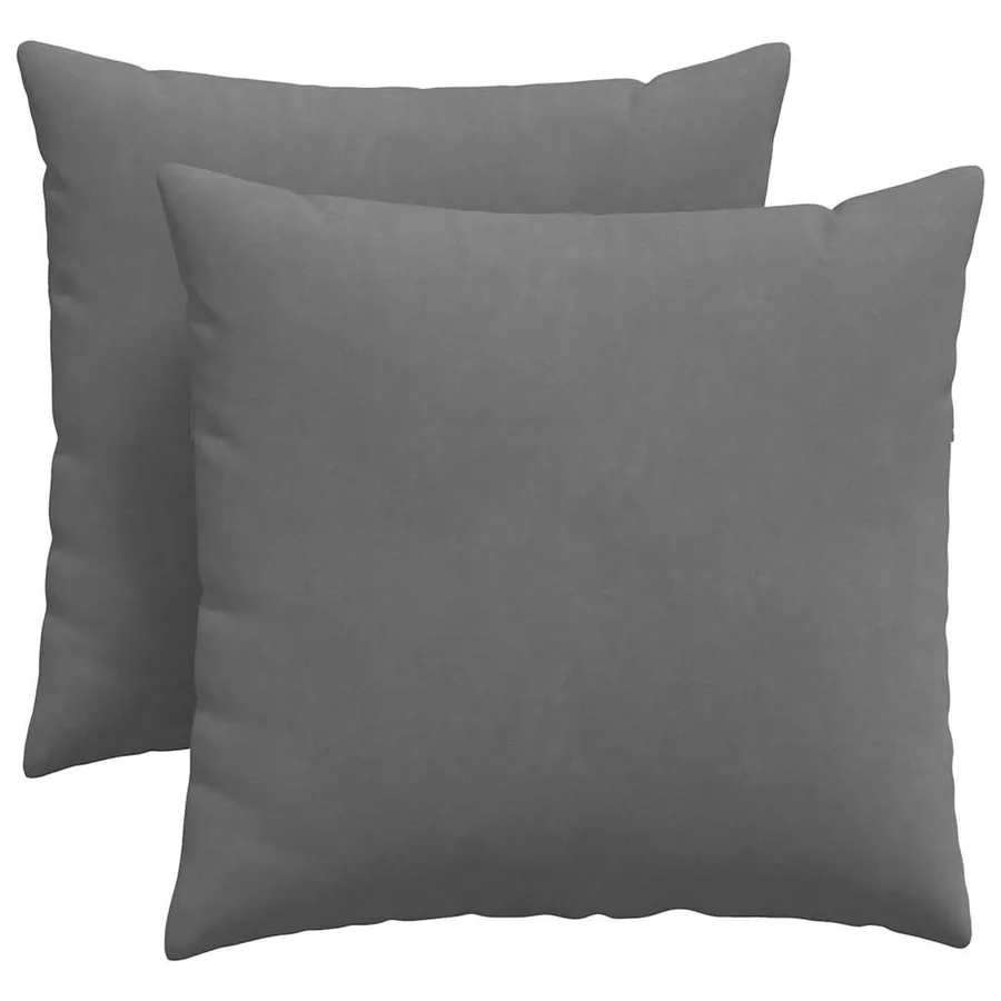 Coussins de canapé 2 pcs Gris foncé 45 x 45 cm tissu - 2
