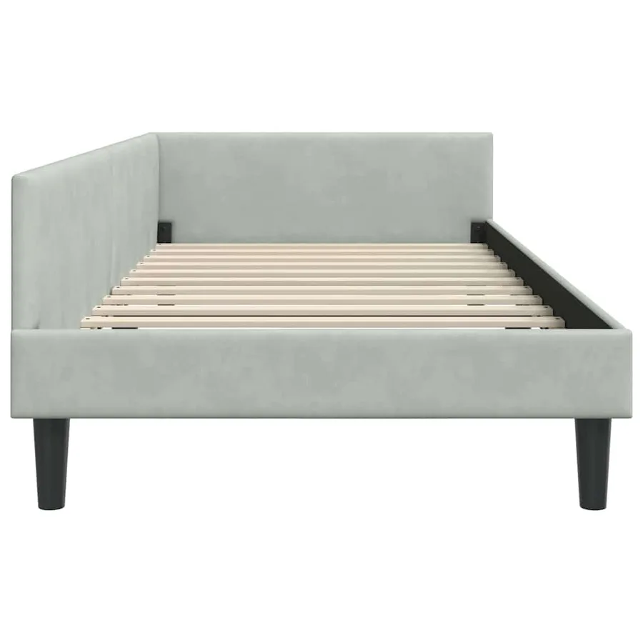 Cadre de lit d'angle Gris clair 80 cm x 200 cm Velours - 6