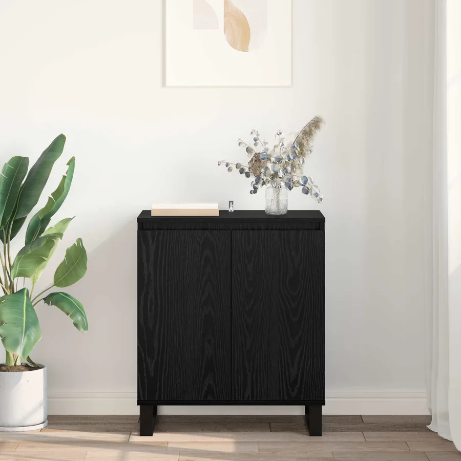 Buffet Chêne noir 60 x 35 x 70 cm Bois d'ingénierie - 4