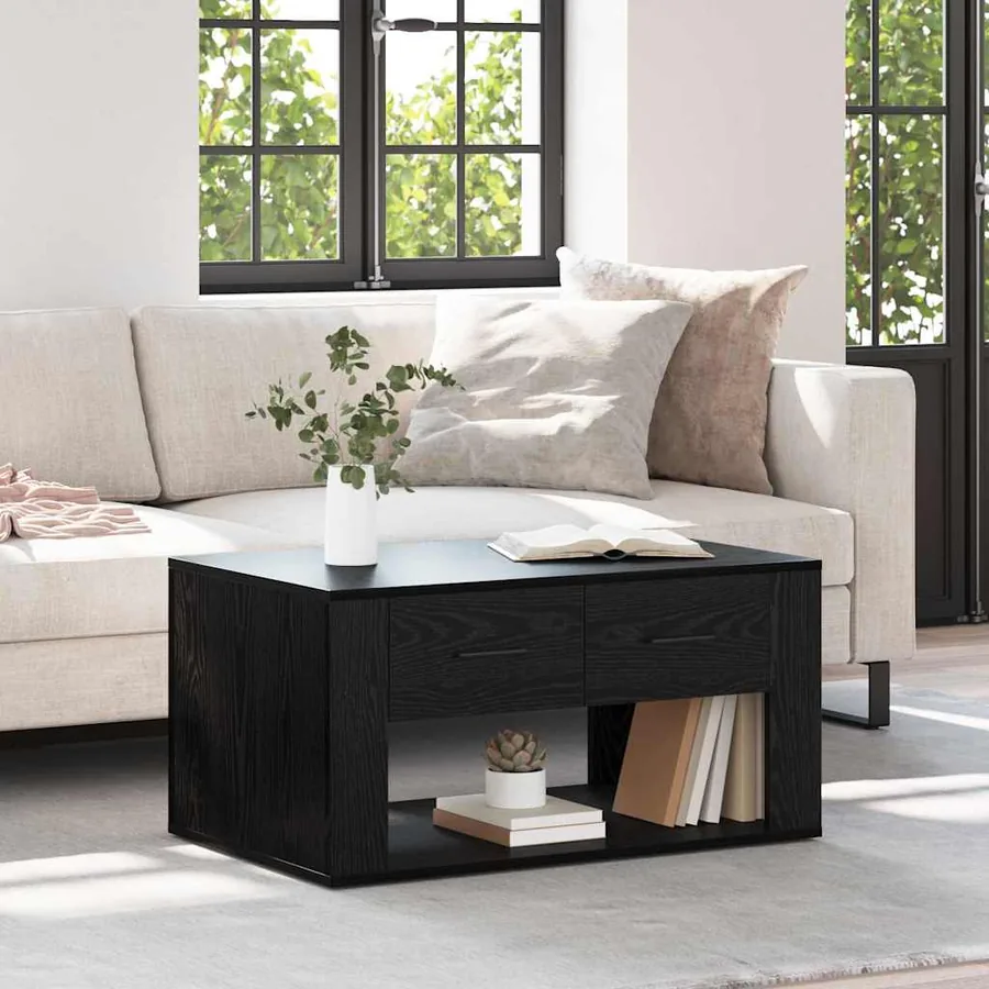 Table basse Chêne noir 80 x 50 x 40 cm Bois d'ingénierie