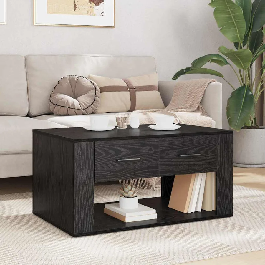 Table basse Chêne noir 80 x 50 x 40 cm Bois d'ingénierie - 4
