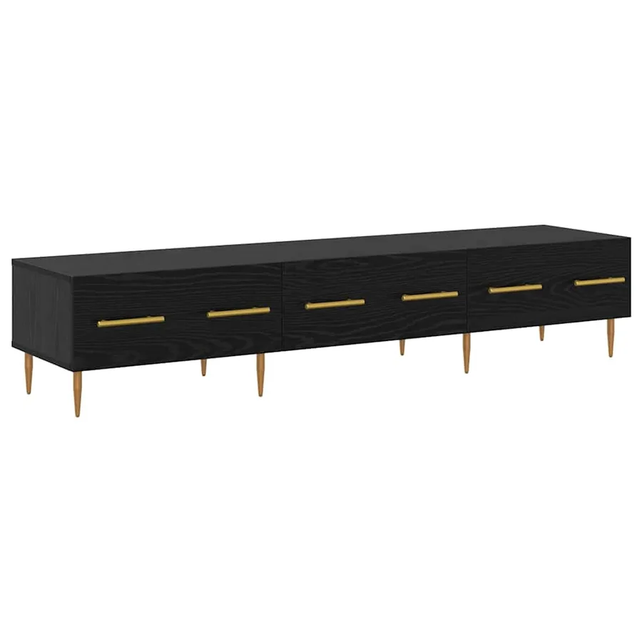 Meuble TV Chêne noir 150 x 36 x 30 cm Bois d'ingénierie - 2