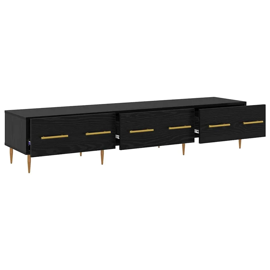 Meuble TV Chêne noir 150 x 36 x 30 cm Bois d'ingénierie - 5