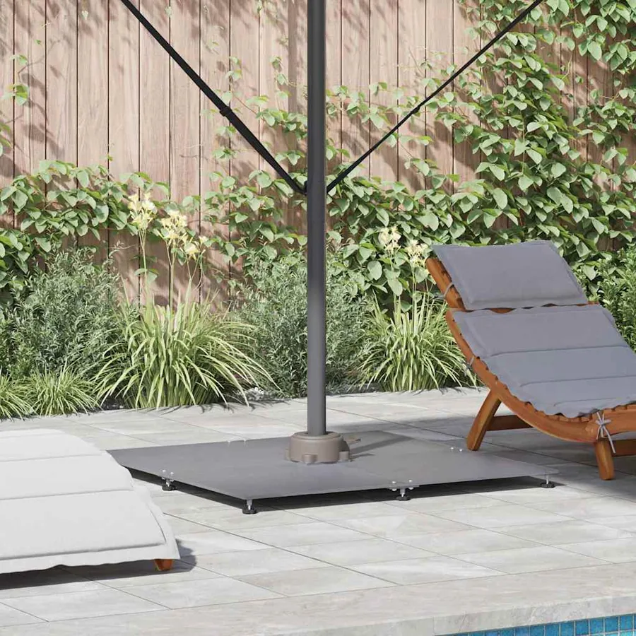 Pied de parasol Aspect bois gris foncé 100 x 100 x 4 cm Acier
